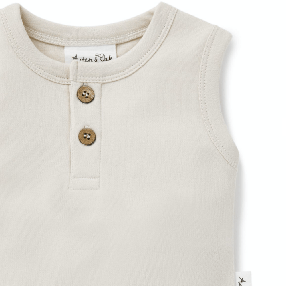 Aster & Oak Organic Turtle Dove Singlet Onesie - Naked Baby Eco Boutique