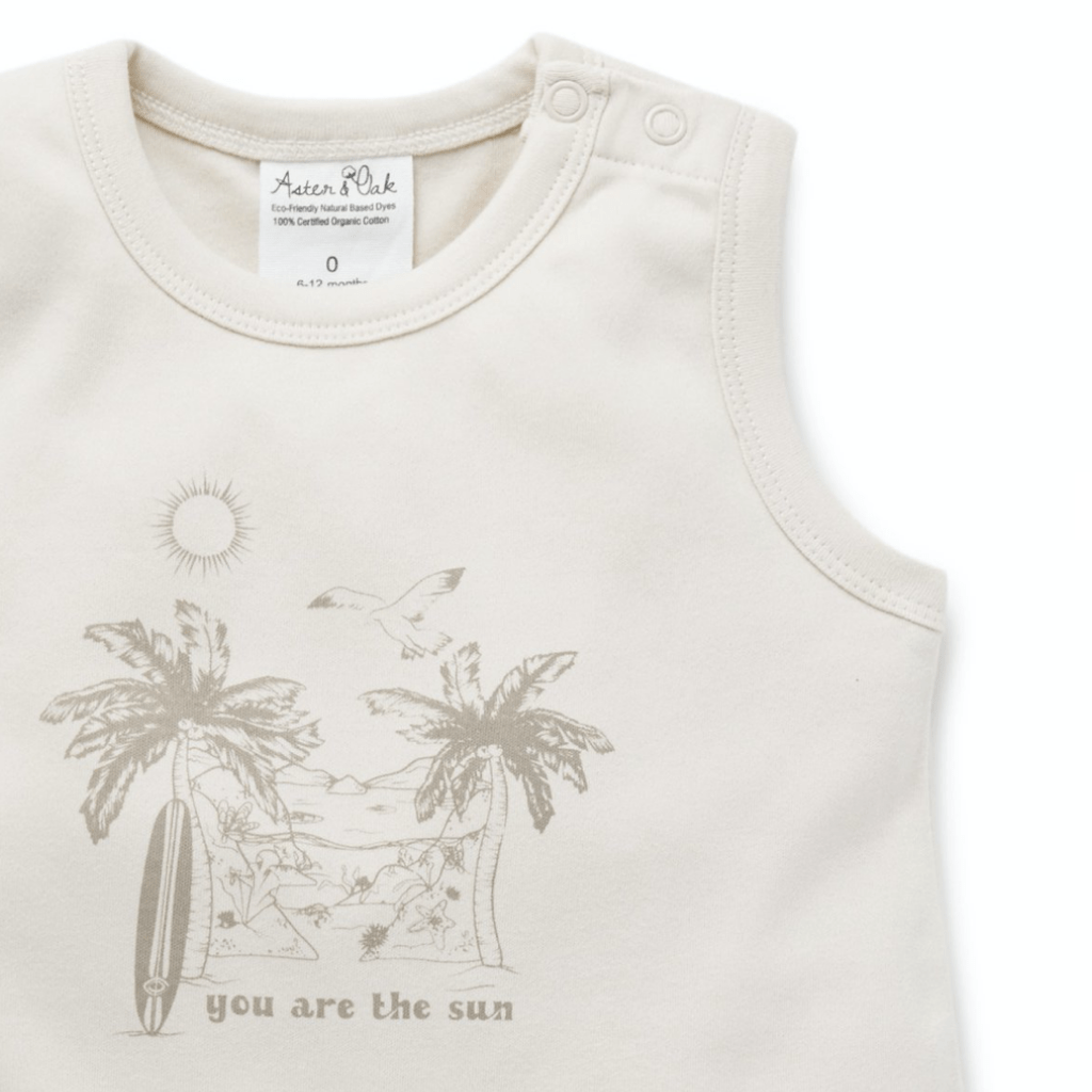 Aster & Oak Organic You Are the Sun Romper - Naked Baby Eco Boutique
