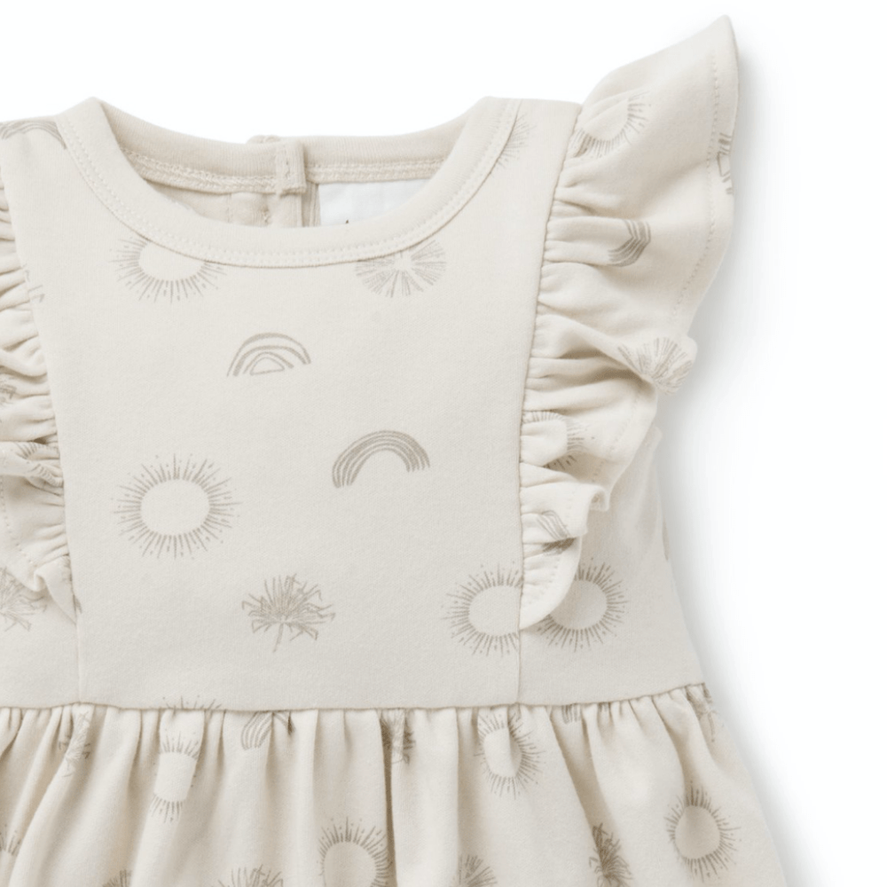 Close-up-of-Top-of-Aster-and-Oak-Sunny-Daze-Ruffle-Dress-Naked-Baby-Eco-Boutique