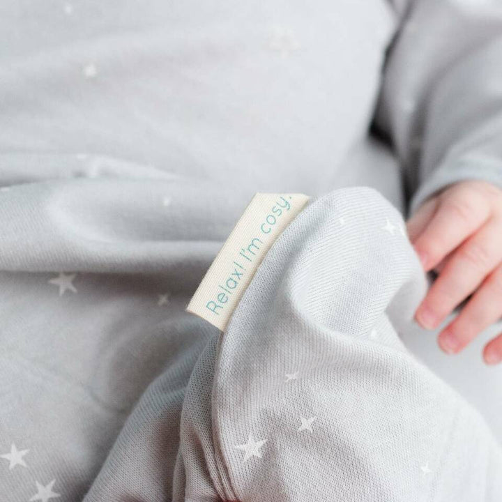 Close-up-of-Woolbabe-Merino-and-Organic-Cotton-Sleeping-Gown-Pebble-Stars-Naked-Baby-Eco-Boutique