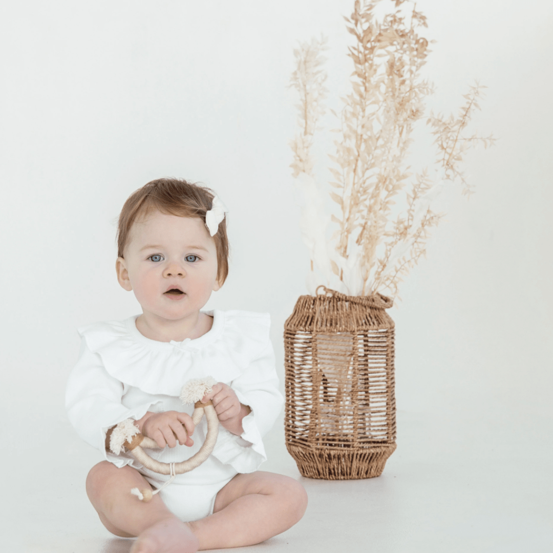 PRE-ORDER: Aster & Oak Organic Rib Flutter Onesie - Naked Baby Eco Boutique