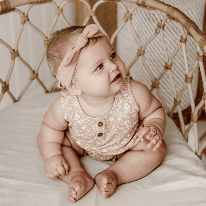 Aster & Oak Organic Ditzy Floral Bubble Romper - Naked Baby Eco Boutique