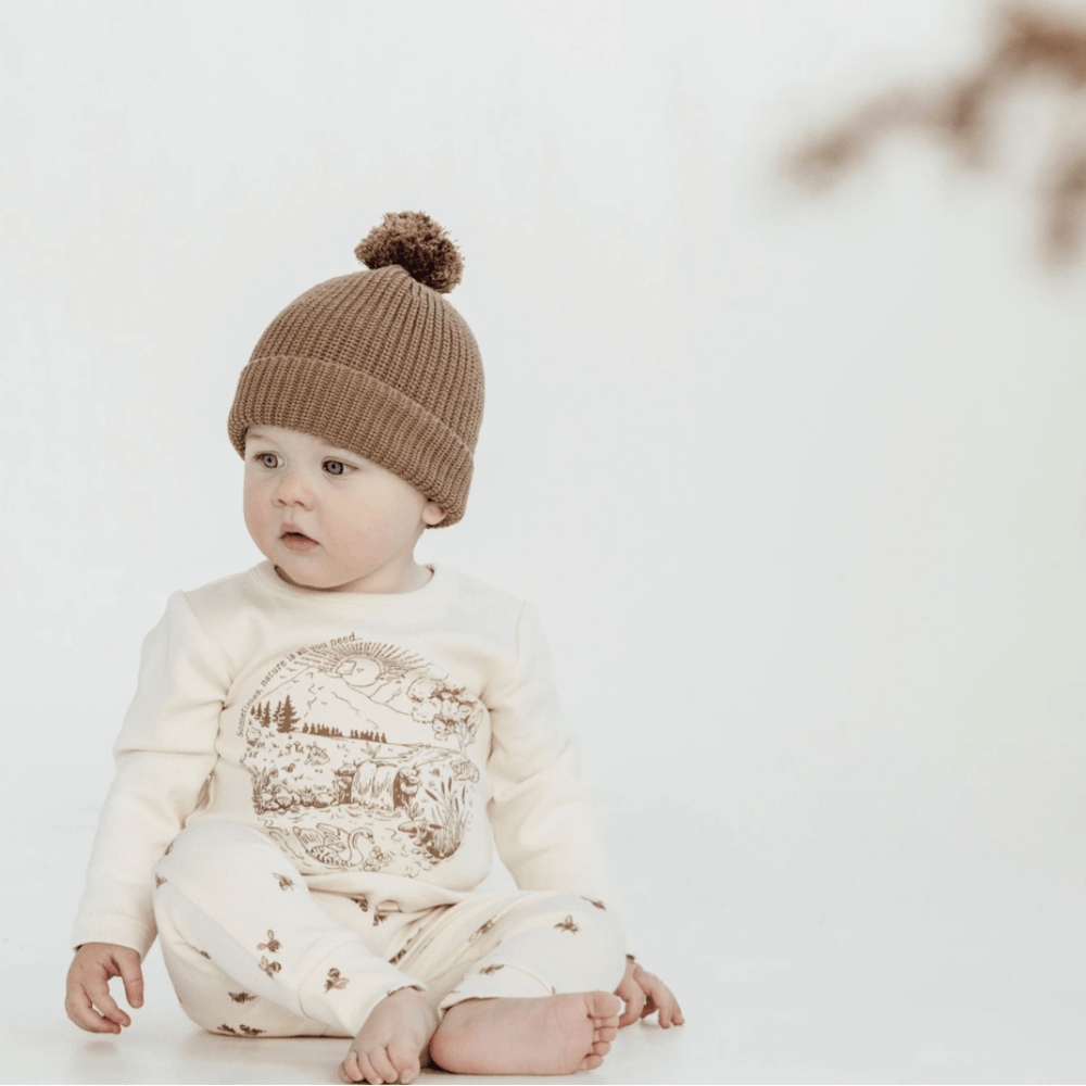 Cute-Baby-Sitting-Wearing-Aster-and-Oak-Organic-Cotton-Long-Sleeve-Top-Naked-Baby-Eco-Boutique