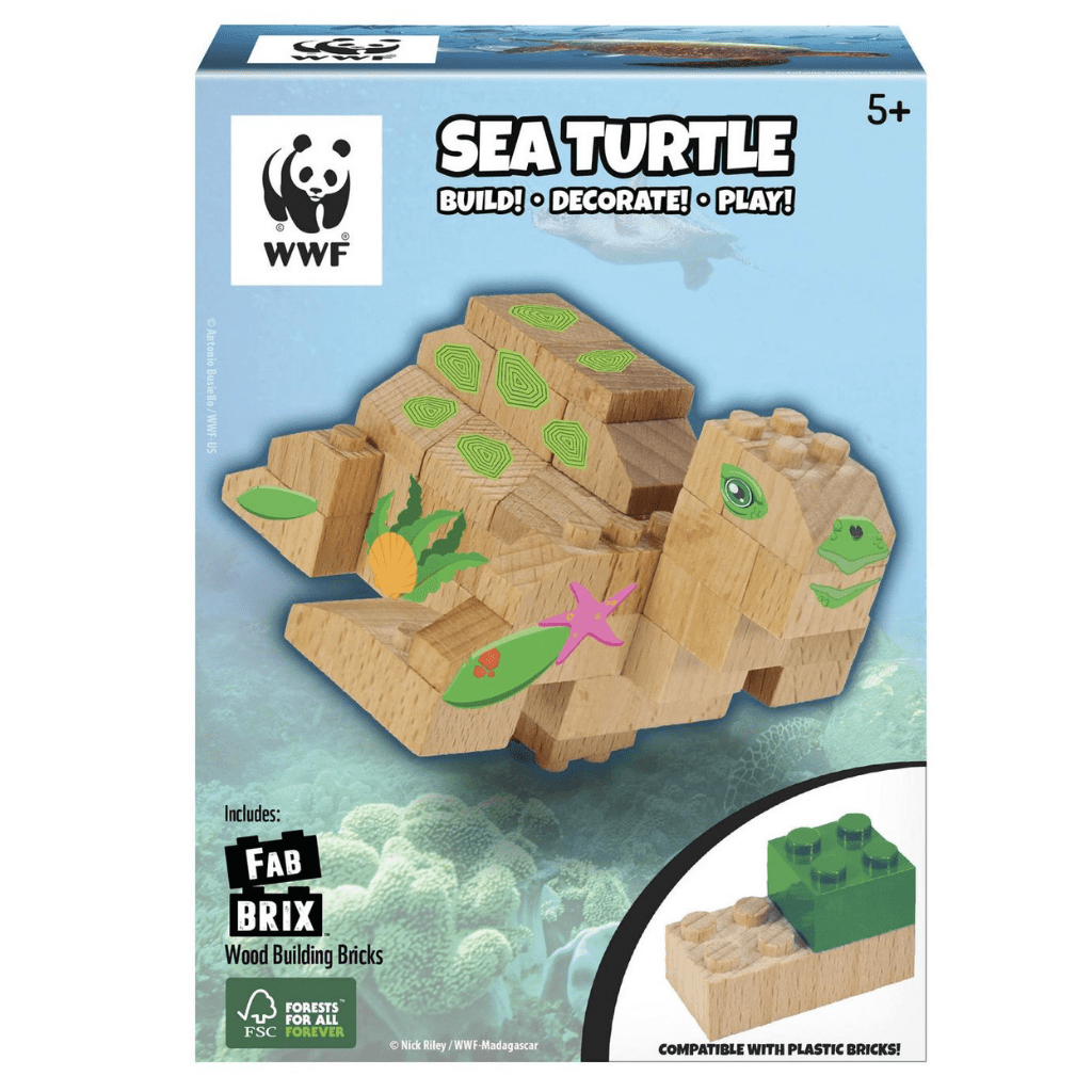 FabBrix Wood Building Blocks - Sea Turtle - Naked Baby Eco Boutique