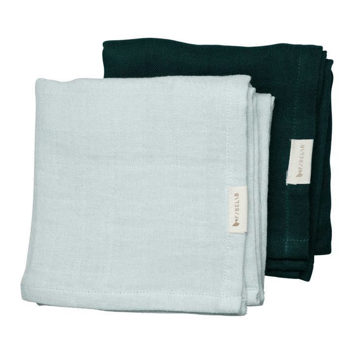 Sprout (Beachgrass/Evergreen) Fabelab Organic Muslin Squares (Multiple Variants) - Naked Baby Eco Boutique