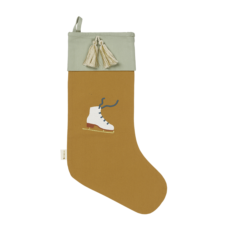 Ice Skating (Embroidery) Fabelab Organic Cotton Christmas Stocking (Multiple Variants) - Naked Baby Eco Boutique