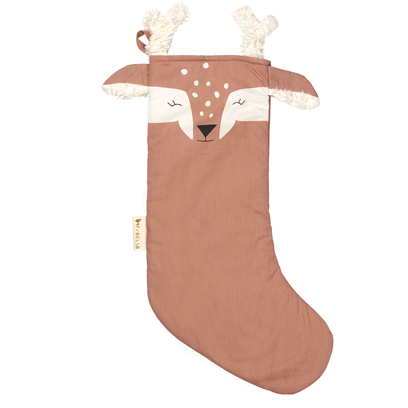 Deer (Old Rose) Fabelab Organic Cotton Christmas Stocking (Multiple Variants) - Naked Baby Eco Boutique