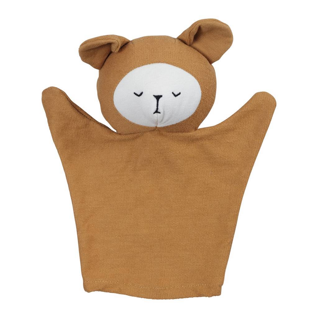 Bear (Ochre) Fabelab Organic Cotton Hand Puppets (Multiple Variants) - Naked Baby Eco Boutique