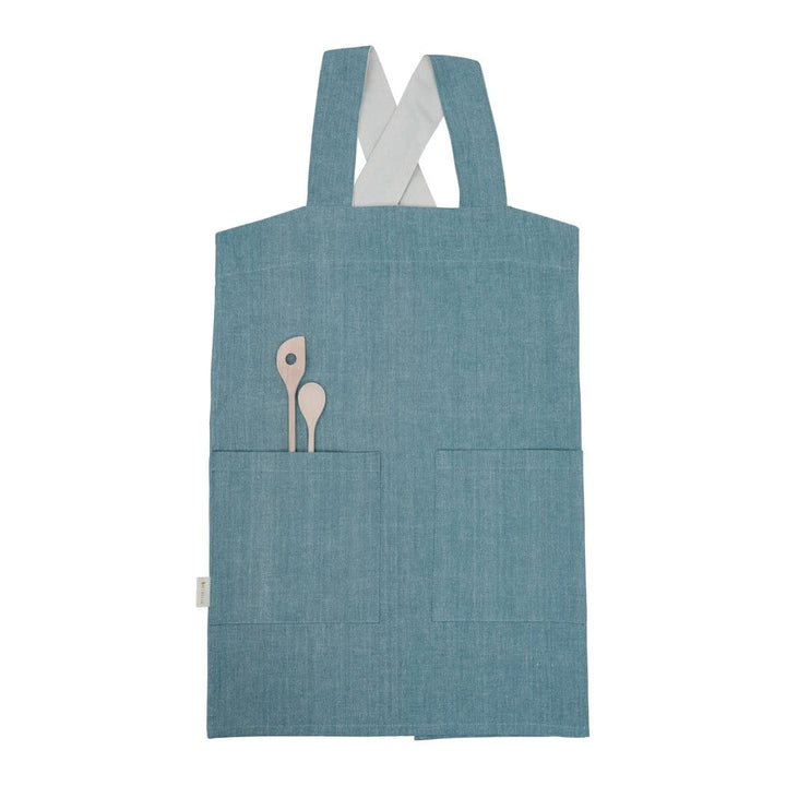 Chambray Blue Spruce Fabelab Organic Cotton Kids Aprons (Multiple Variants) - Naked Baby Eco Boutique