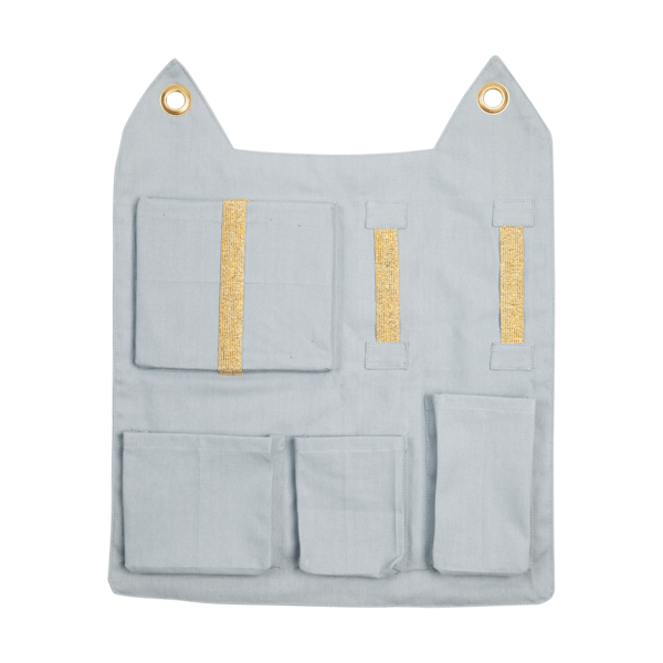 Cat (Foggy Blue) Fabelab Organic Cotton Animal Wall Pockets (Multiple Variants) - Naked Baby Eco Boutique