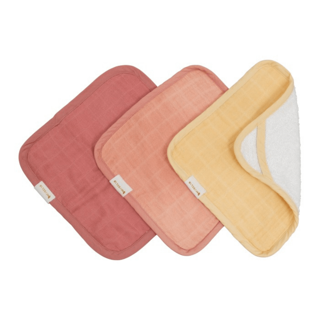 Pastel Flower Fabelab Organic Cotton Wash Cloths - 3-Packs (Multiple Variants) - Naked Baby Eco Boutique
