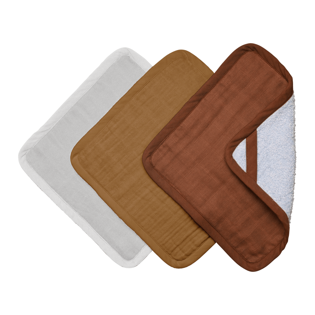 Wood Fabelab Organic Cotton Wash Cloths - 3-Packs (Multiple Variants) - Naked Baby Eco Boutique