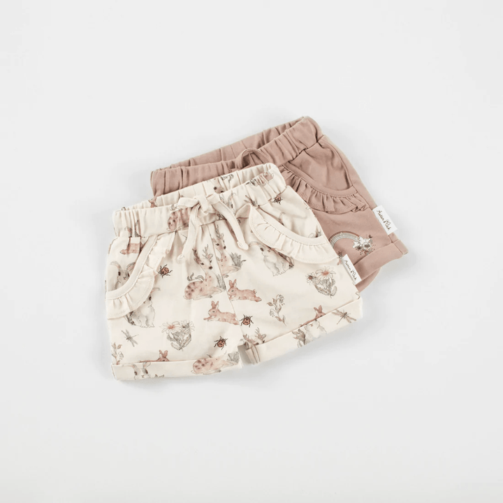 Aster & Oak Organic Cotton Ruffle Shorts (Multiple Variants) - Naked Baby Eco Boutique