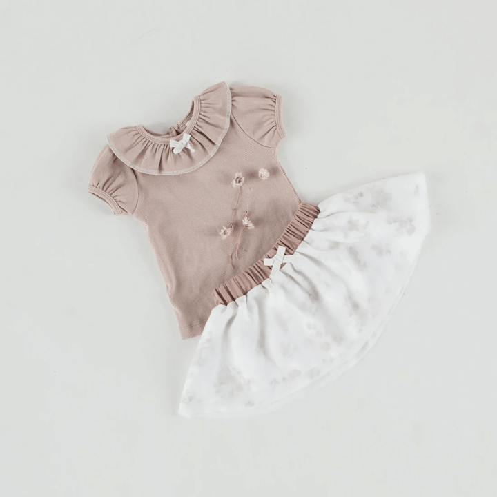 Flatlay-Of-Aster-And-Oak-Organic-Mauve-Rib-Ruffle-Top-Naked-Baby-Eco-Boutique