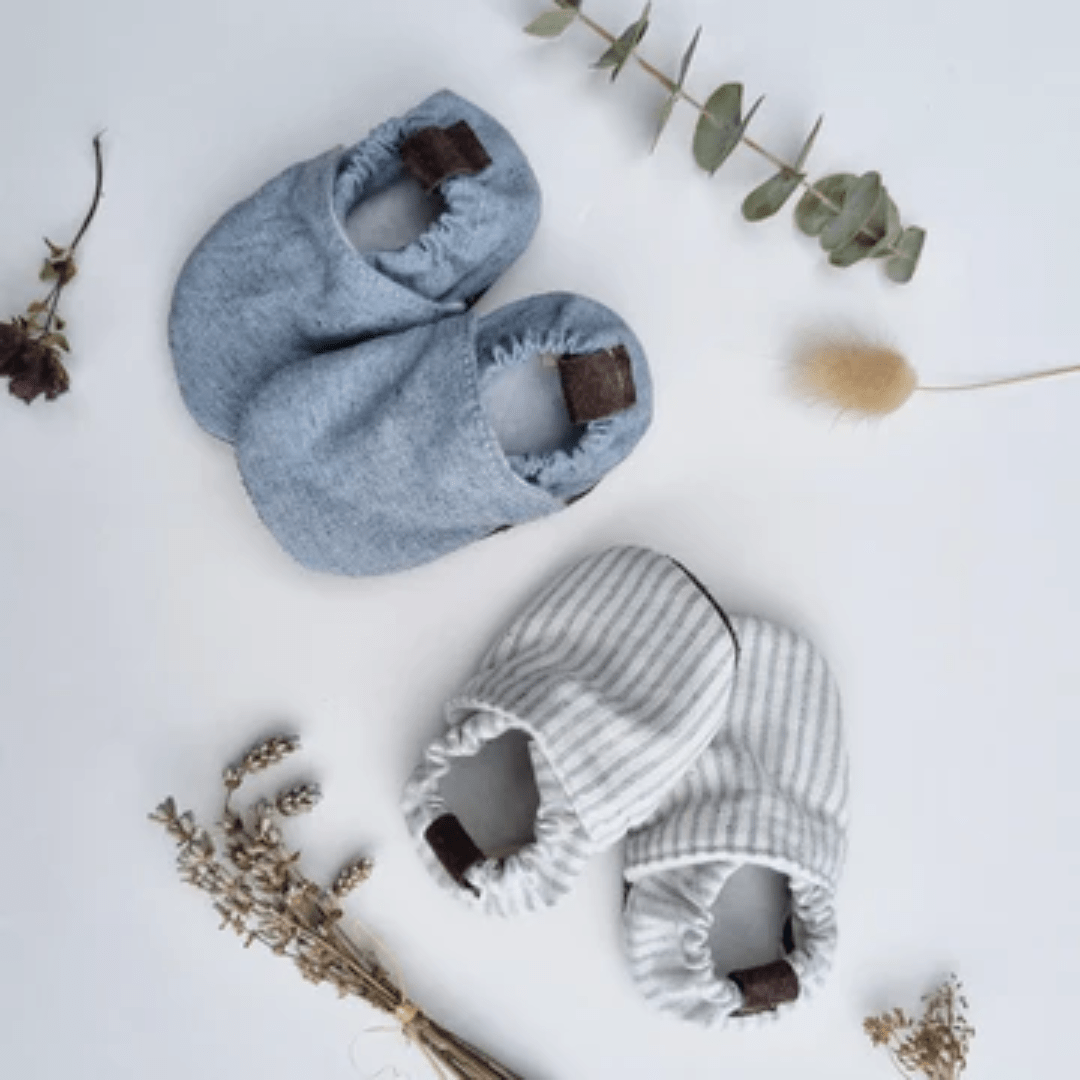 Flatlay-Of-Lola-And-Me-Linen-SLip-On-Shoes-Both-Colours-Naked-Baby-Eco-Boutique