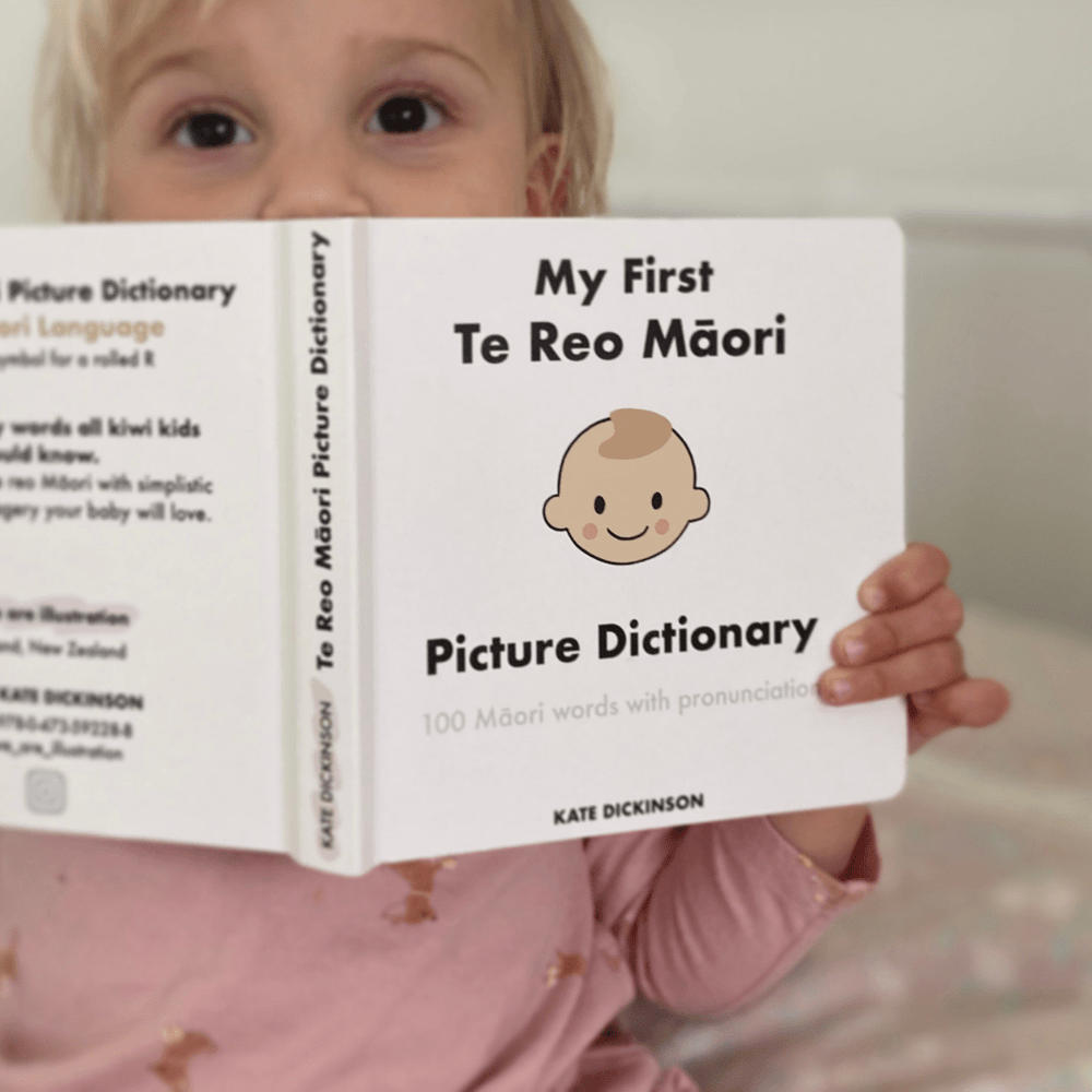 Girl-With-My-First-Te-Reo-Maori-Picture-Dictionary-Board-Book-Naked-Baby-Eco-Boutique