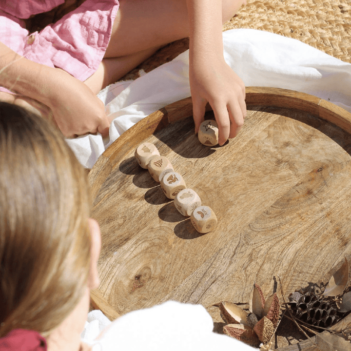 Girls-Playing-With-Poppy-And-Daisy-Nature-Story-Cubes-Naked-Baby-Eco-Boutique