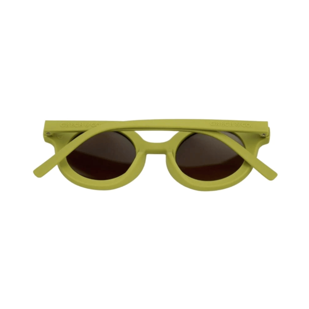 Grech-and-Co-Round-Bendable-and-Polarized-Kids-Sunglasses-Chartreuse-Back-View-Naked-Baby-Eco-Boutique