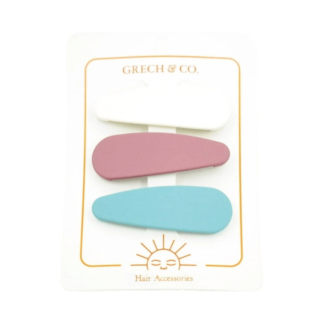 Grech & Co. Snap Matte Hair Clips - Set of 3 (Multiple Variants) - Naked Baby Eco Boutique