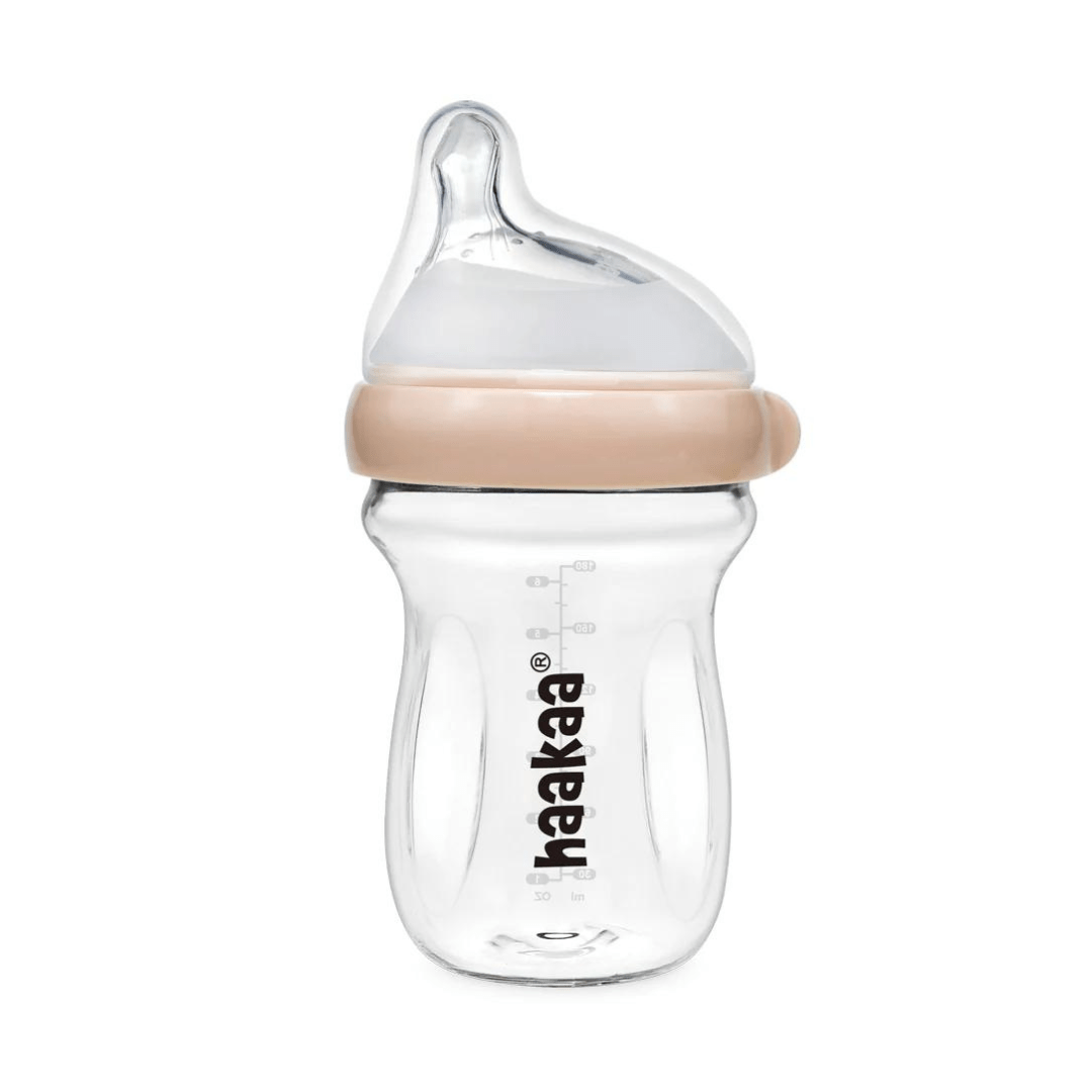Peach / 120 ml Haakaa Gen. 3 Glass Baby Bottle (Multiple Variants) - Naked Baby Eco Boutique