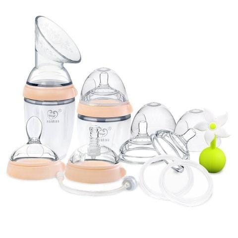 Nude Haakaa Gen 3 Silicone Breast Pump & Baby Bottle Premium Pack (Multiple Variants) - Naked Baby Eco Boutique