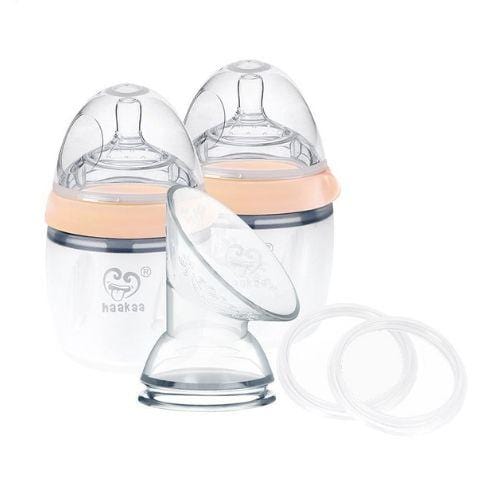Nude Haakaa Gen 3 Silicone Breast Pump & Baby Bottle Pack (Multiple Variants) - Naked Baby Eco Boutique