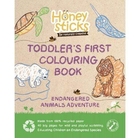 Endangered Animals Honeysticks Toddler's First Colouring Book (Multiple Variants) - Naked Baby Eco Boutique