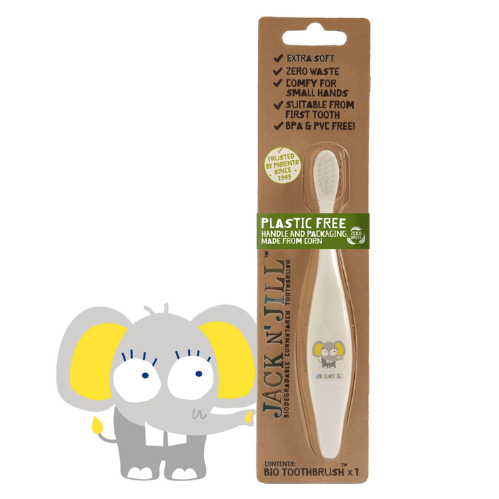 Elephant Jack N' Jill Biodegradable Toothbrush (Multiple Variants) - Naked Baby Eco Boutique