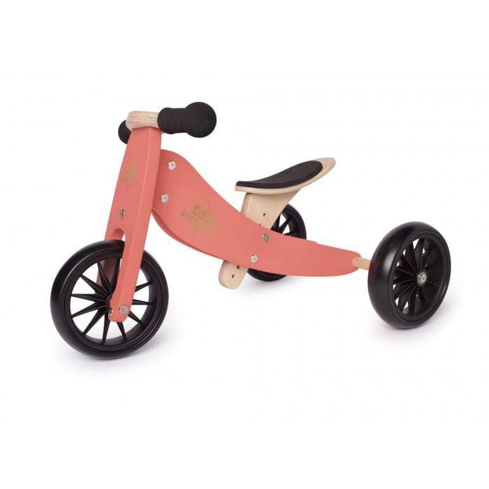 Coral Kinderfeets Tiny Tot Tricycle + Balance Bike (Multiple Variants) - Naked Baby Eco Boutique