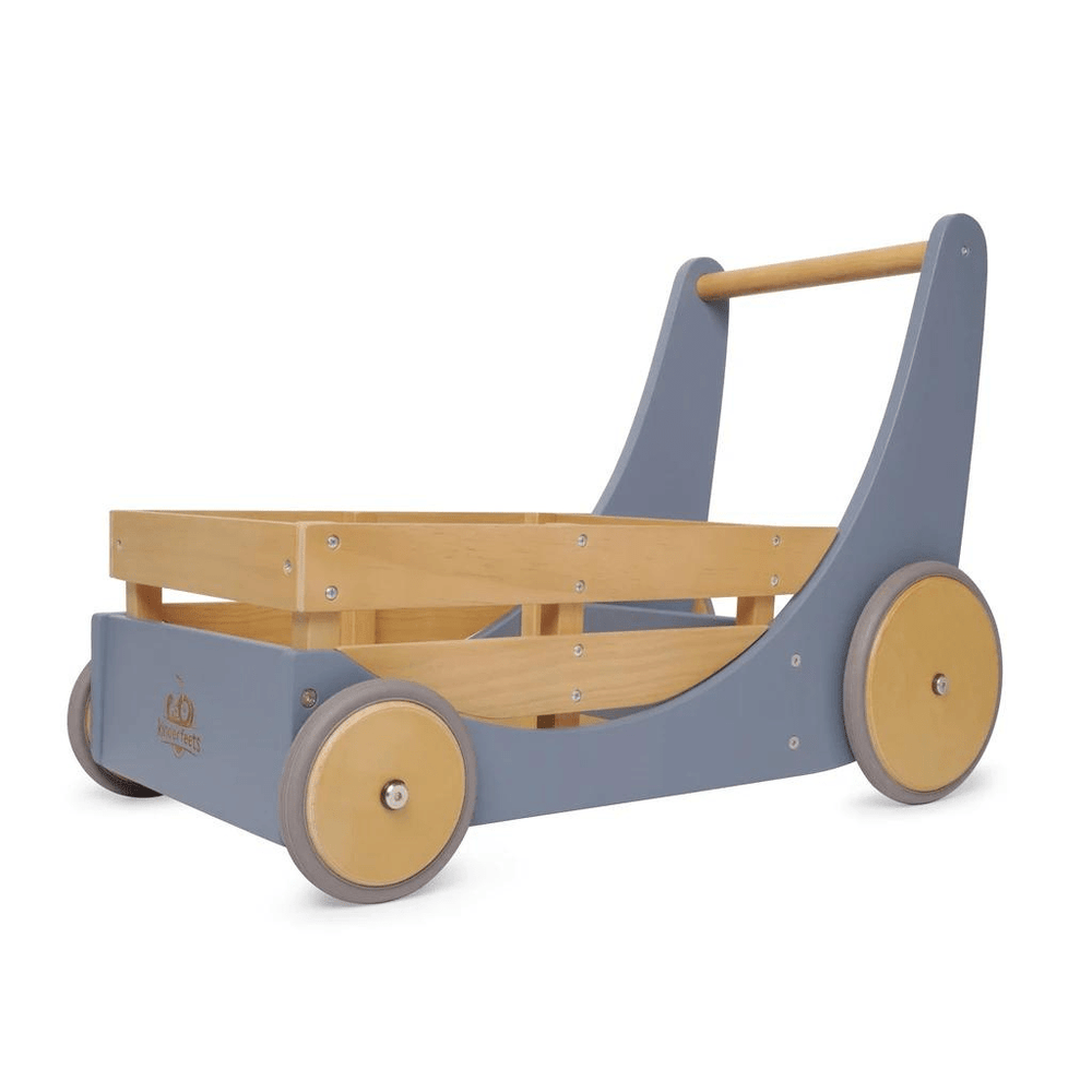 Blue Kinderfeets Wooden Cargo Walker - Naked Baby Eco Boutique