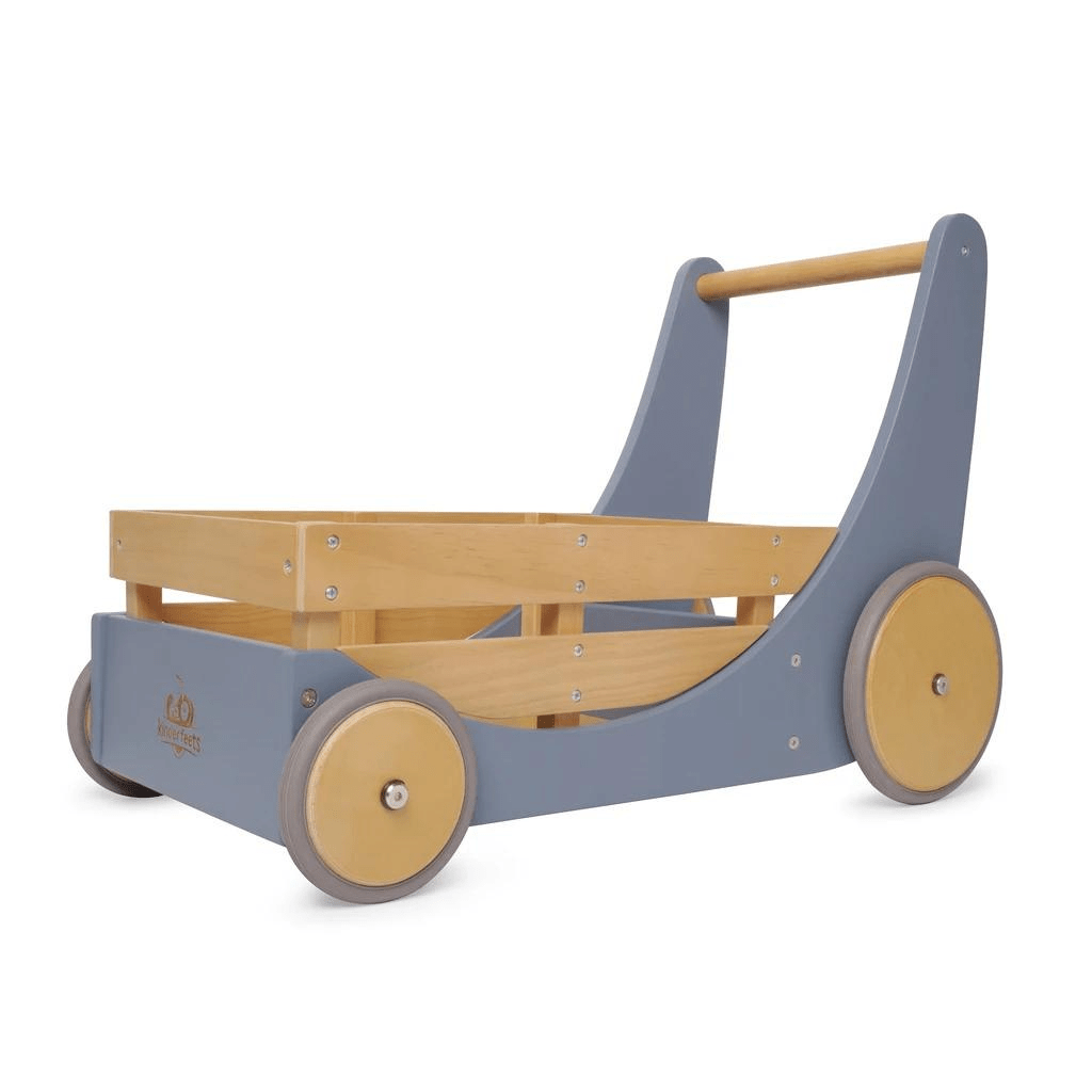 Blue Kinderfeets Wooden Cargo Walker - Naked Baby Eco Boutique