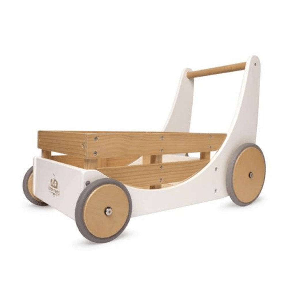 White Kinderfeets Wooden Cargo Walker - Naked Baby Eco Boutique