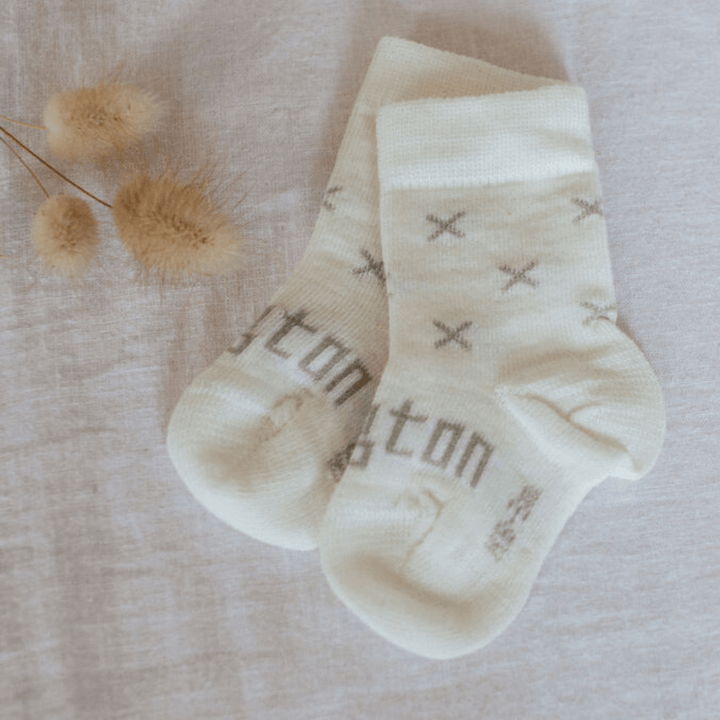 Lamington Merino Wool Socks - Newborn Naturals (Multiple Patterns) - Naked Baby Eco Boutique