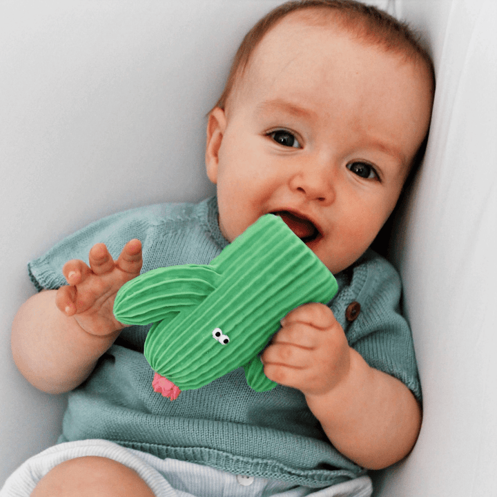 Lanco-Cactus-Natural-Rubber-Teether-Little-Baby-Chewing-On-Teether-Naked-Baby-Eco-Boutique
