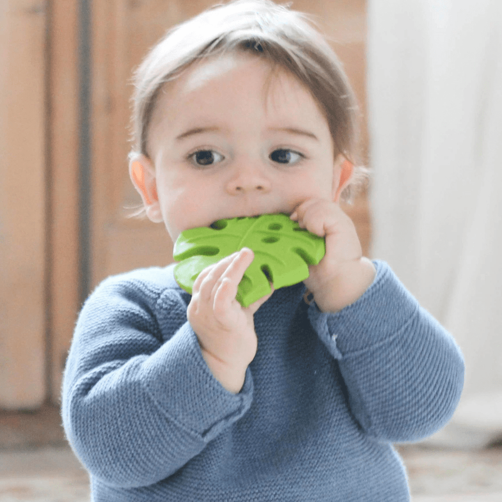 Lanco Monstera Leaf Natural Rubber Teether - Naked Baby Eco Boutique