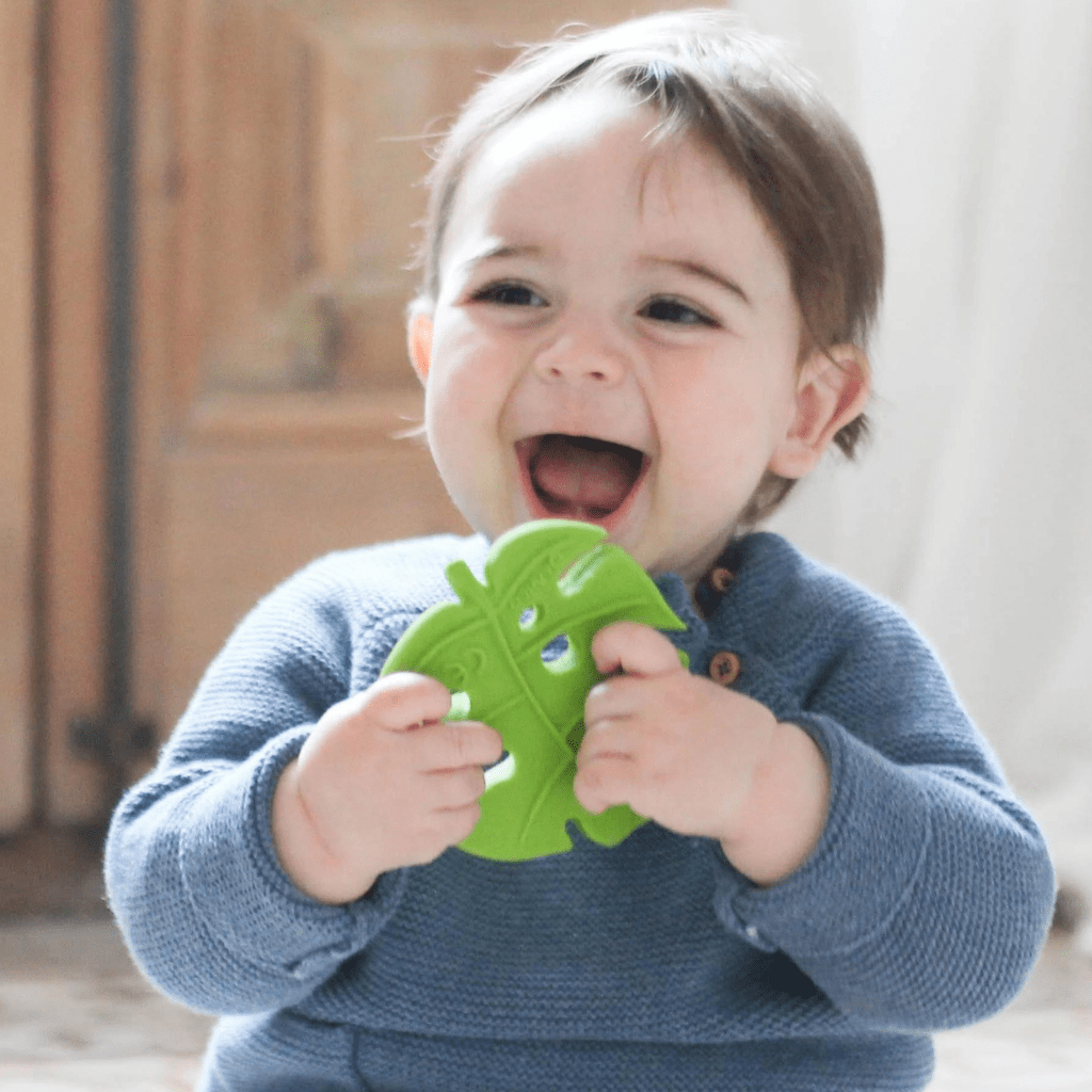 Lanco Monstera Leaf Natural Rubber Teether - Naked Baby Eco Boutique