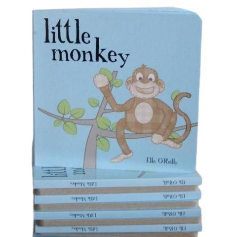 A stack of "Little Monkey" books with the Onemum Books brand.