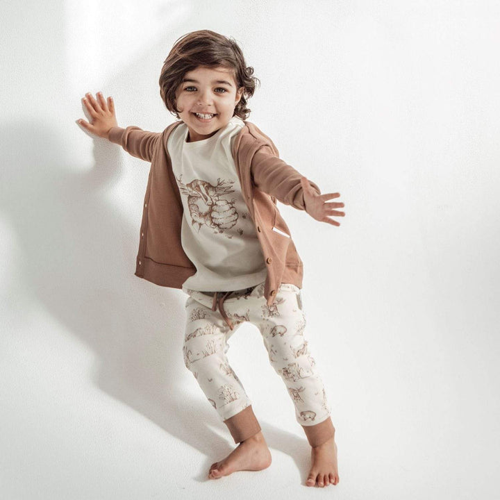Aster & Oak Organic Rib Hooded Cardigan (Multiple Variants) - Naked Baby Eco Boutique