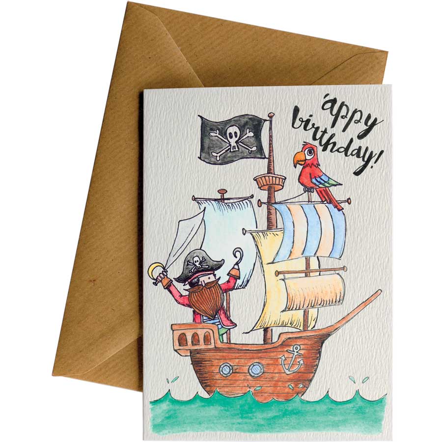 Little Difference Appy Birthday Pirate Ship Card - Naked Baby Eco Boutique