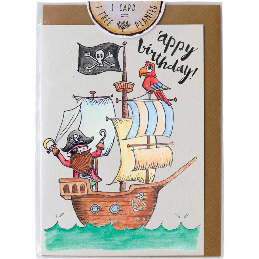 Little Difference Appy Birthday Pirate Ship Card - Naked Baby Eco Boutique