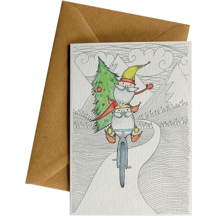 Little Difference Elves Bike Holiday Card - Naked Baby Eco Boutique