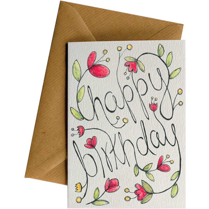 Little Difference Happy Birthday Flowers Card - Naked Baby Eco Boutique