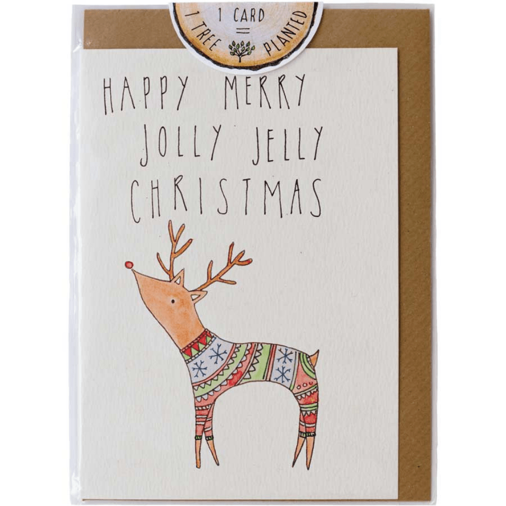Little Difference Jolly Jelly Reindeer Holiday Card - Naked Baby Eco Boutique