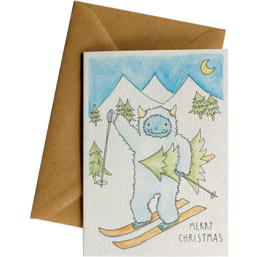 Little Difference Skiing Yeti Holiday Card - Naked Baby Eco Boutique