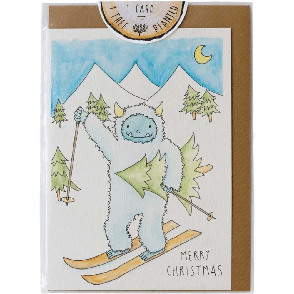 Little Difference Skiing Yeti Holiday Card - Naked Baby Eco Boutique