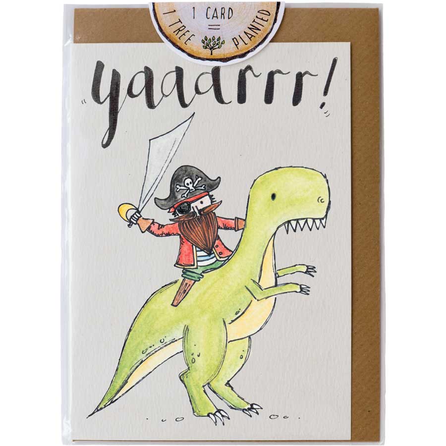 Little Difference Yaarrr Dino Pirate Card - Naked Baby Eco Boutique