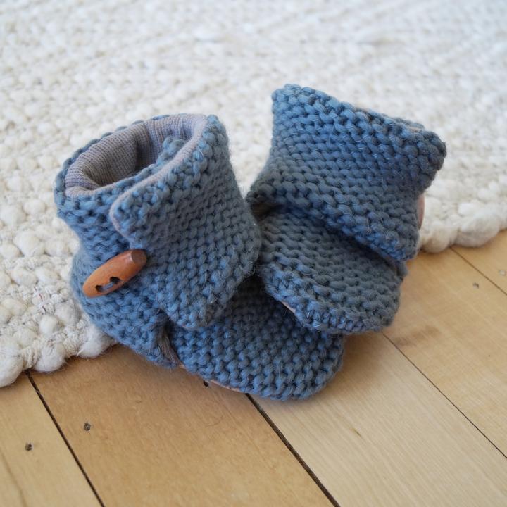 Smoke Knit / 3-6 Months Lola & Me Rustic Wool Booties (Multiple Variants) - Naked Baby Eco Boutique