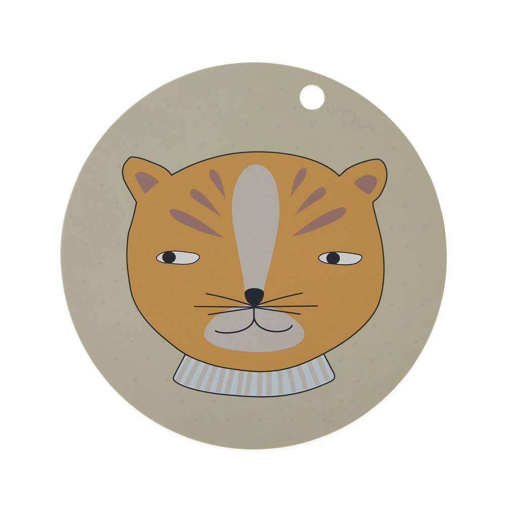 Leopard (Clay) OYOY Mini Round Silicone Placemat (Multiple Variants) - Naked Baby Eco Boutique