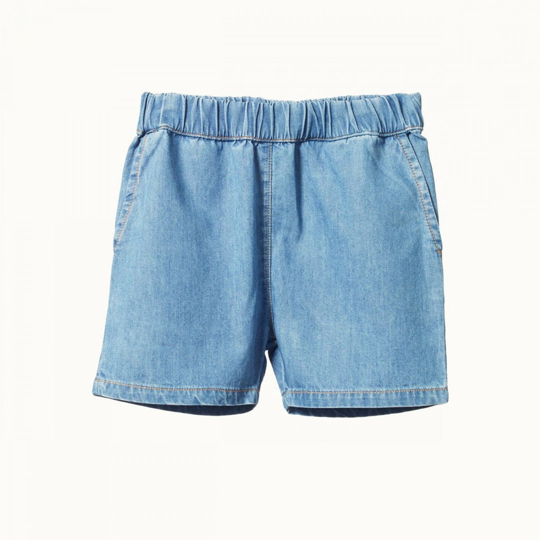 6-12 Months / Chambray Nature Baby Organic Cotton Sailor Shorts (Multiple Variants) - Naked Baby Eco Boutique