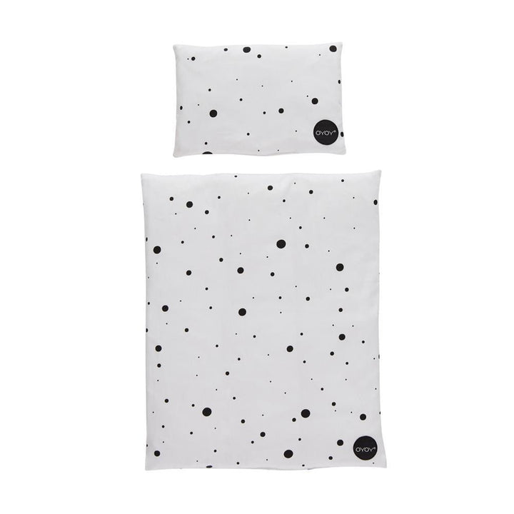 White & Black Dots OYOY Mini Organic Cotton Doll Bedding (Multiple Variants) - Naked Baby Eco Boutique